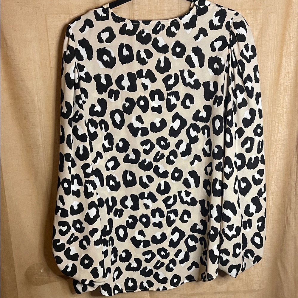 Adrienne Black and Cream Leopard Print Blouse - Picture 5 of 9